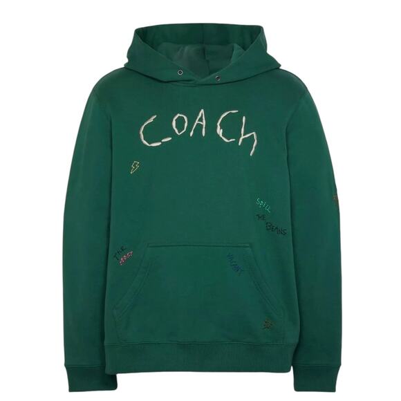 NWT Coach Embroidered ‘Diary Script’ Hoodie, Sz M - Picture 1 of 8